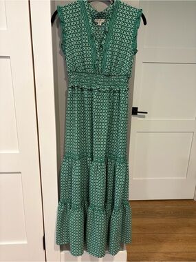 Max Studio Sleeveless Green Maxi Dress Sz XS
